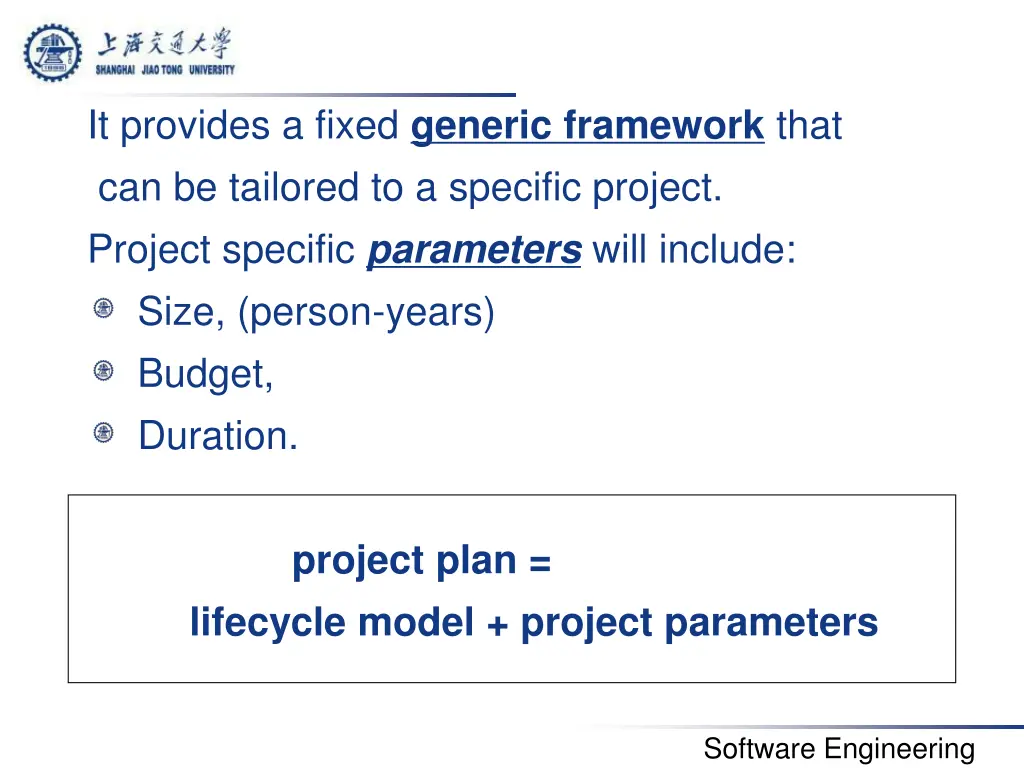 it provides a fixed generic framework that