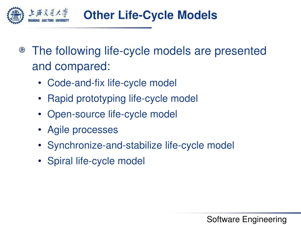 other life cycle models