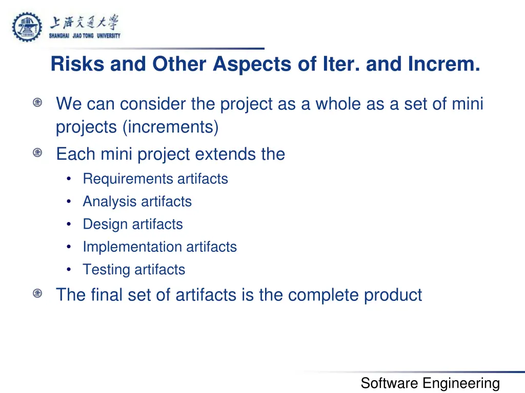 risks and other aspects of iter and increm