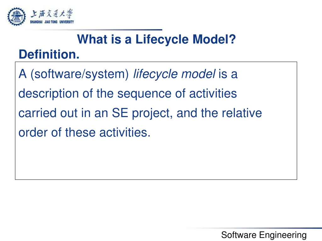 what is a lifecycle model definition a software