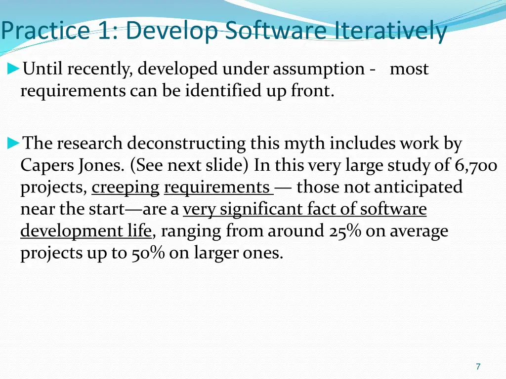 practice 1 develop software iteratively