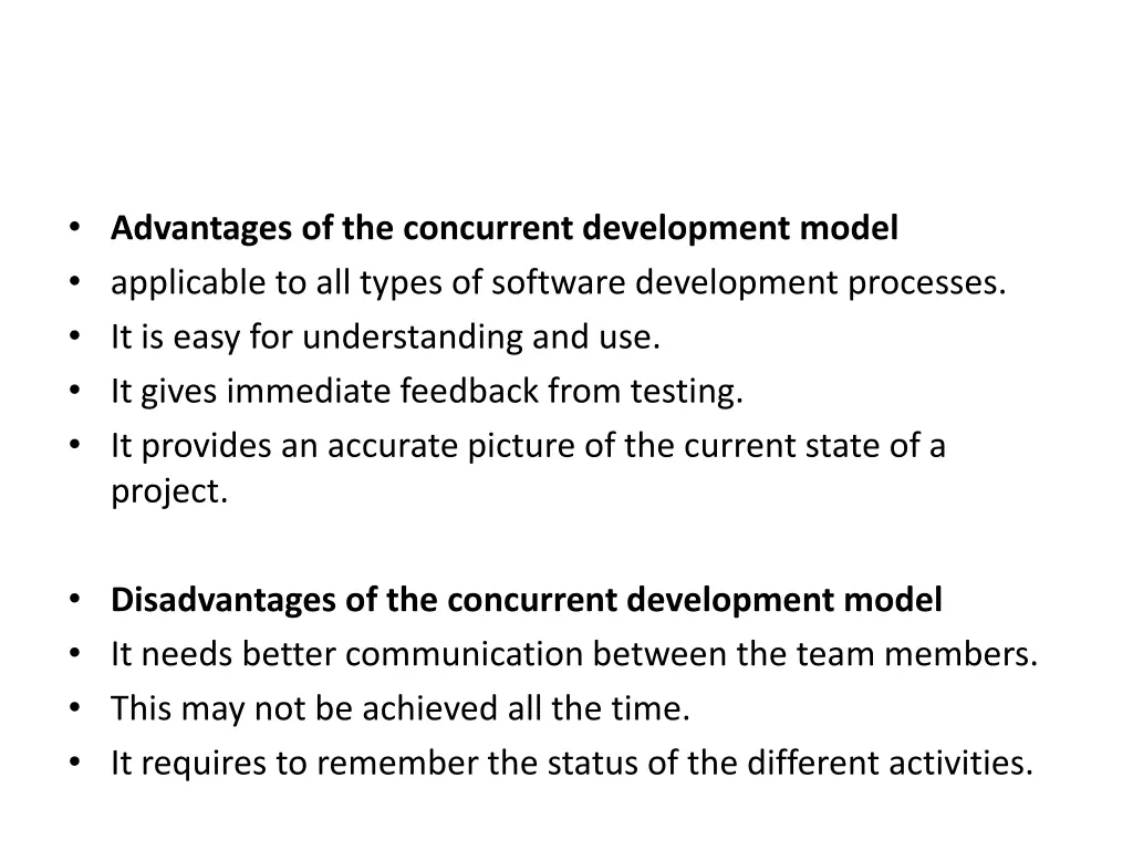 advantages of the concurrent development model