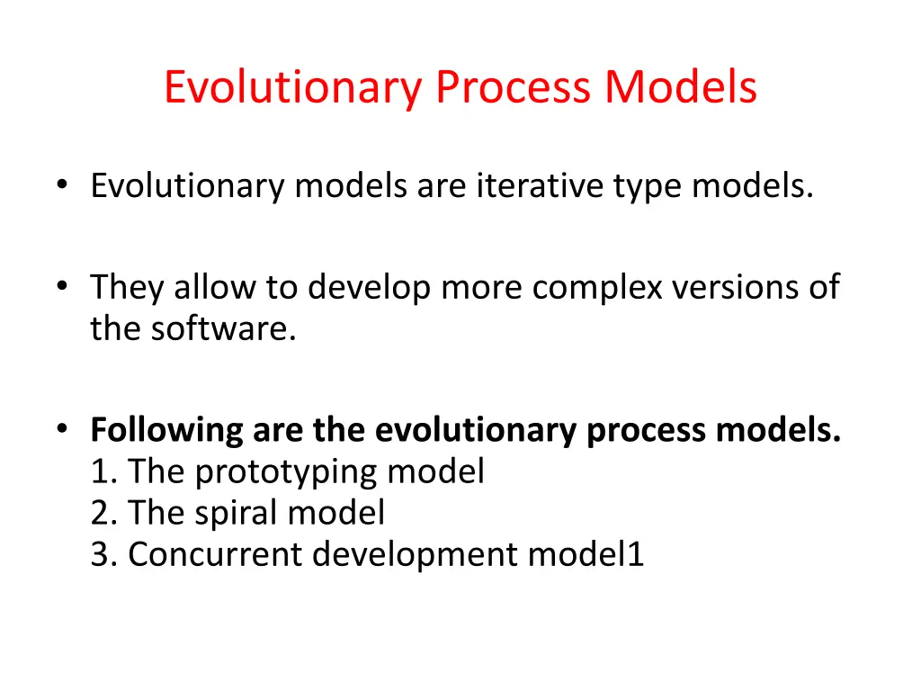 evolutionary process models