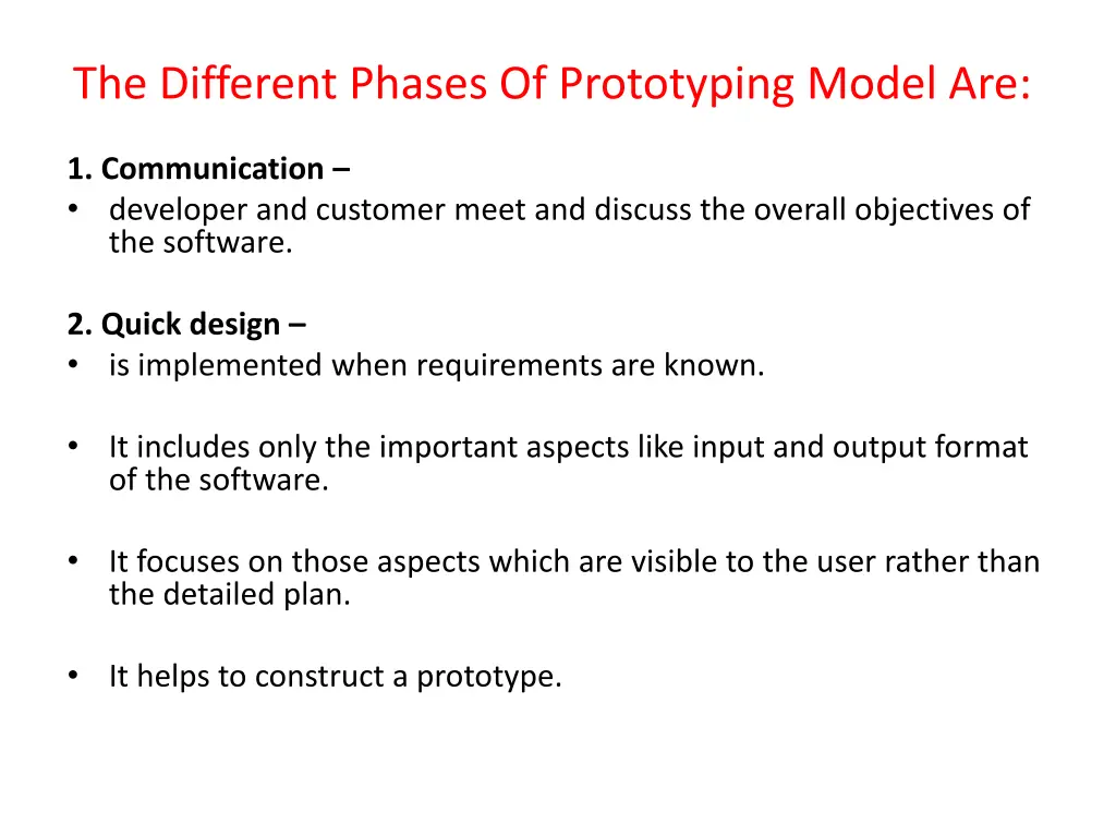 the different phases of prototyping model are