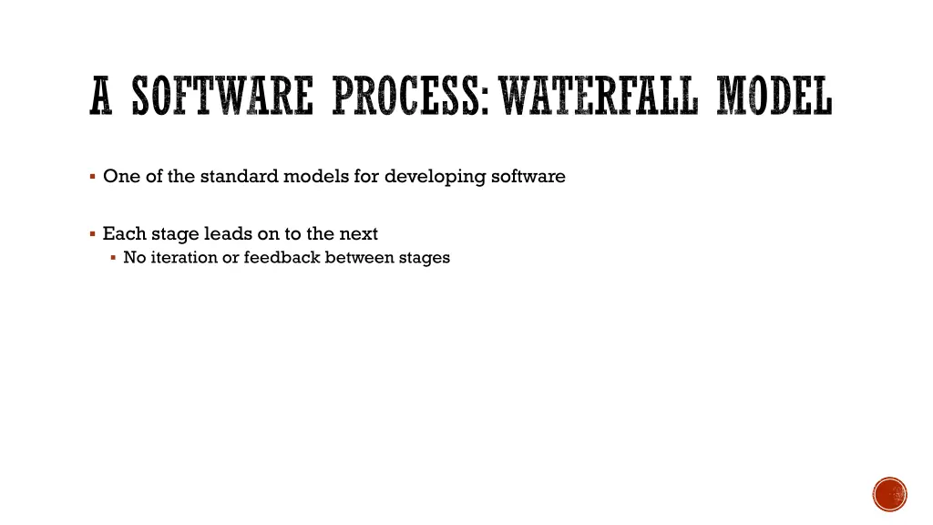 a software process waterfall model