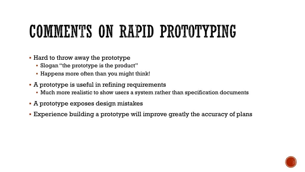 comments on rapid prototyping