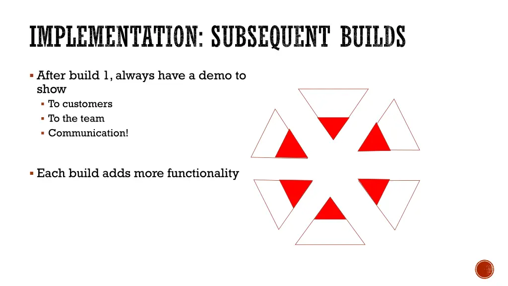 implementation subsequent builds