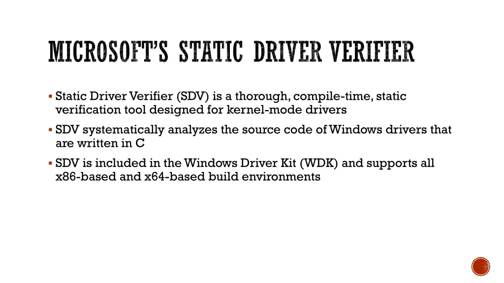 microsoft s static driver verifier