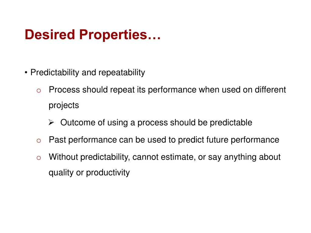 desired properties