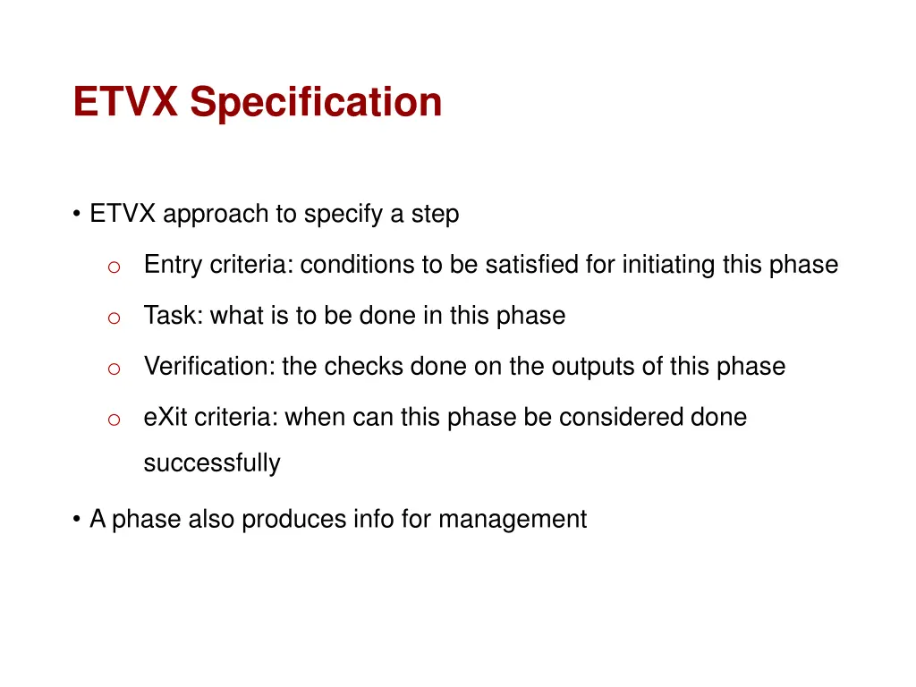 etvx specification