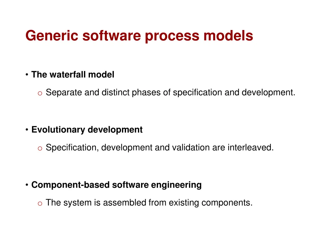 generic software process models