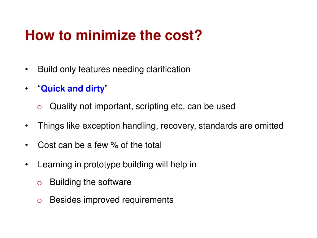 how to minimize the cost