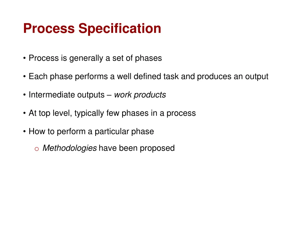 process specification