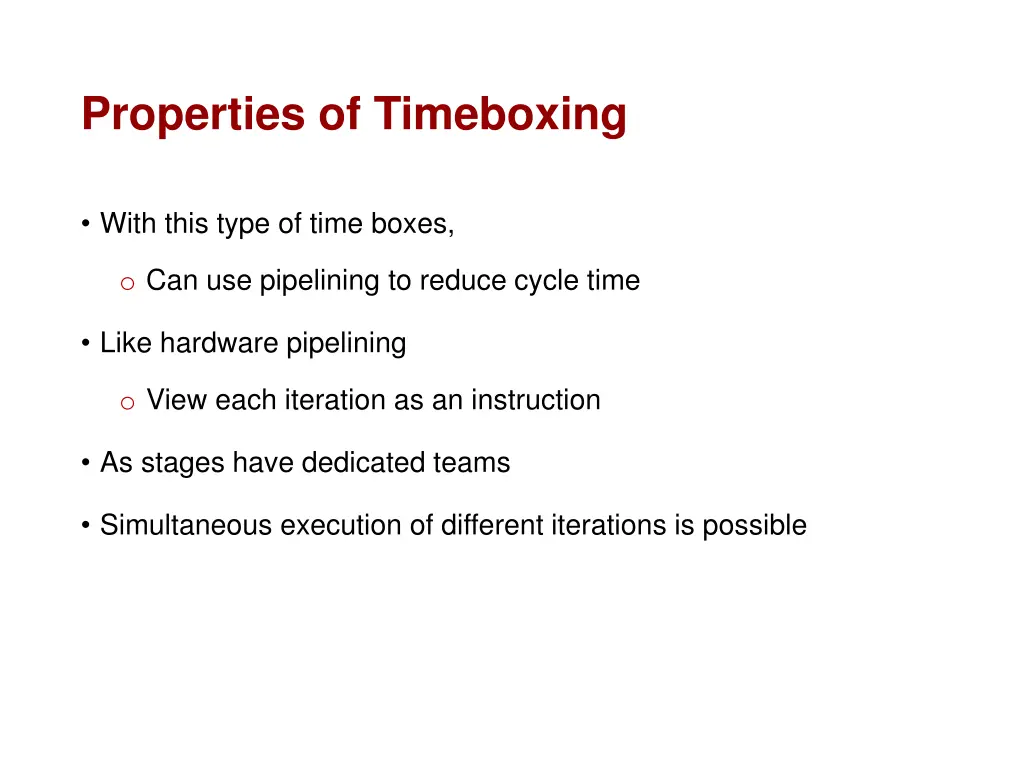 properties of timeboxing