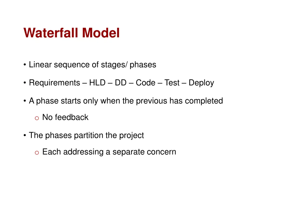 waterfall model