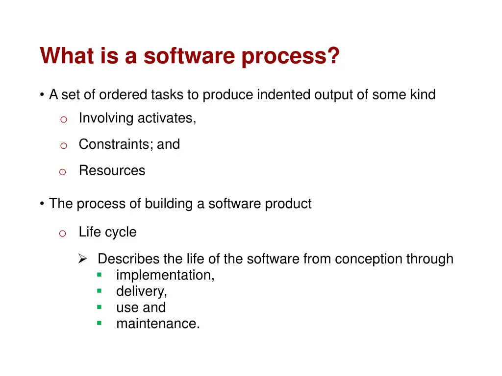 what is a software process