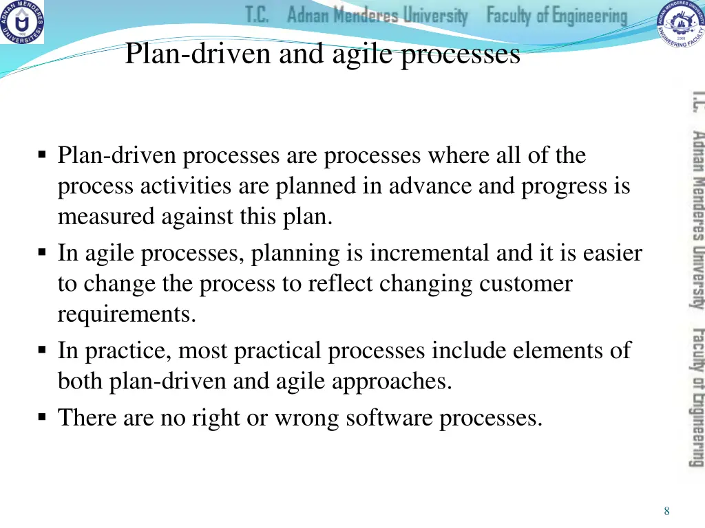 plan driven and agile processes