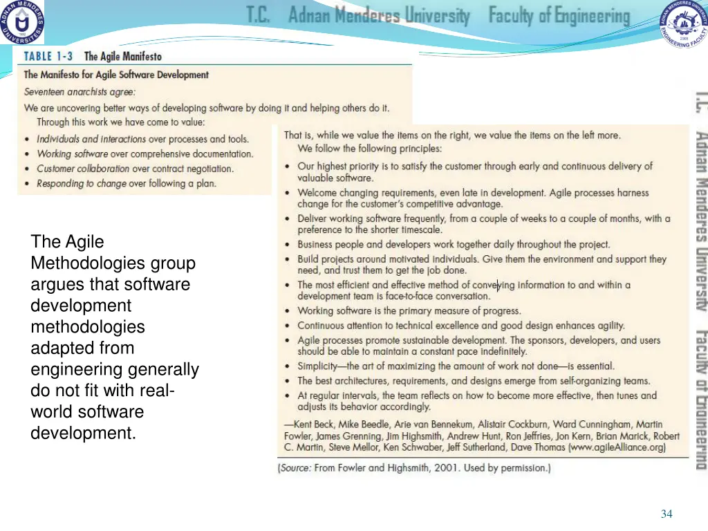 the agile methodologies group argues that