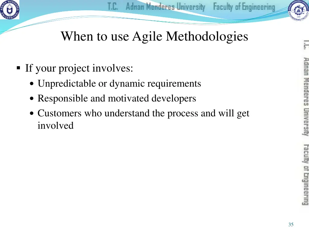 when to use agile methodologies