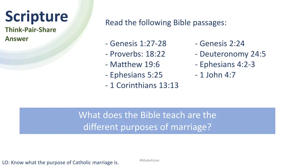 scripture think pair share answer