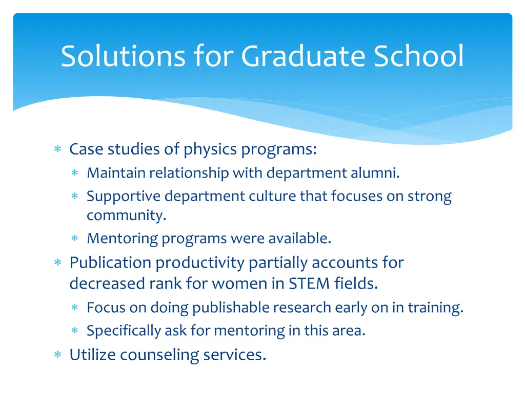 solutions for graduate school