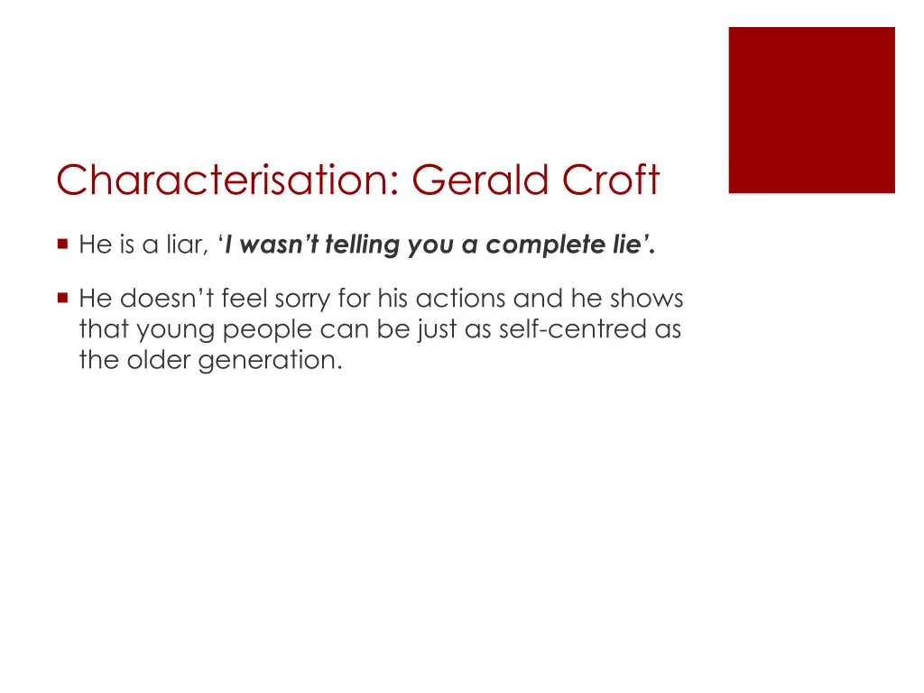 characterisation gerald croft 2