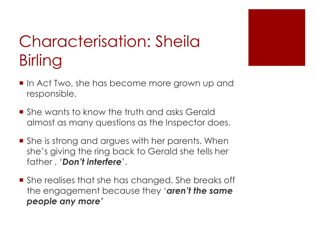 characterisation sheila birling 2