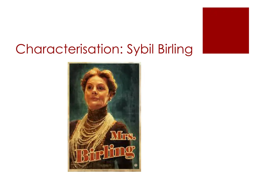 characterisation sybil birling