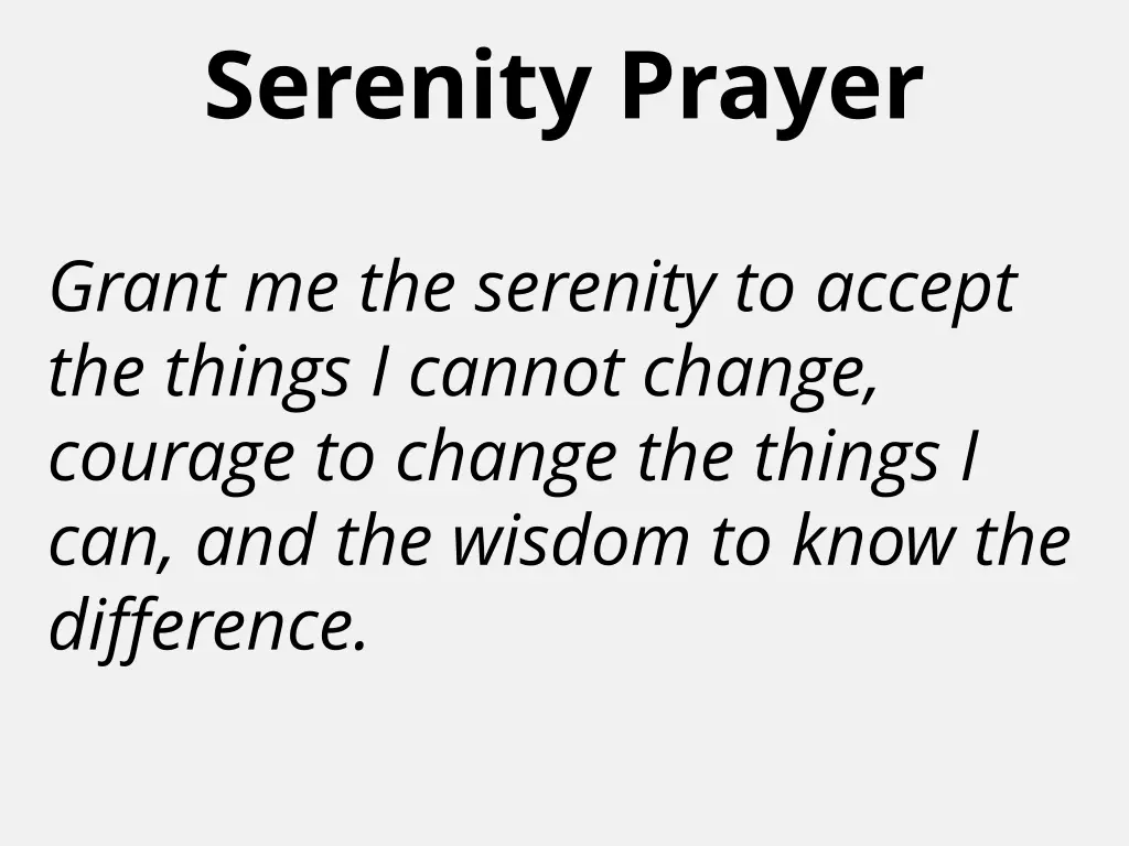 serenity prayer