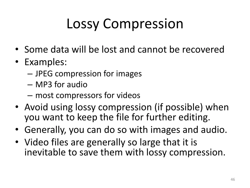 lossy compression