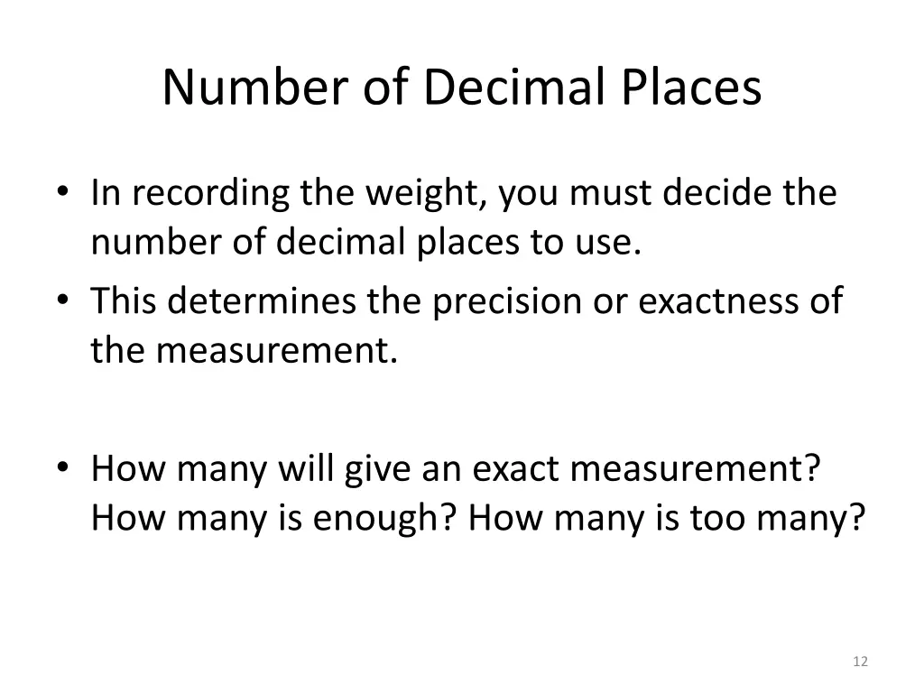 number of decimal places