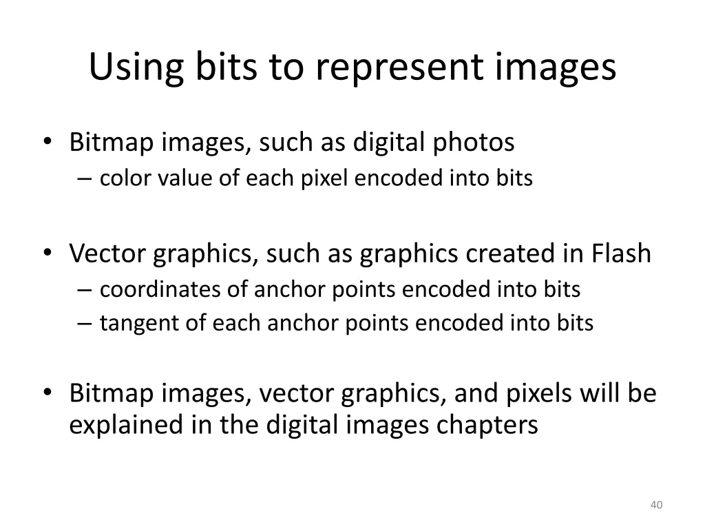 using bits to represent images