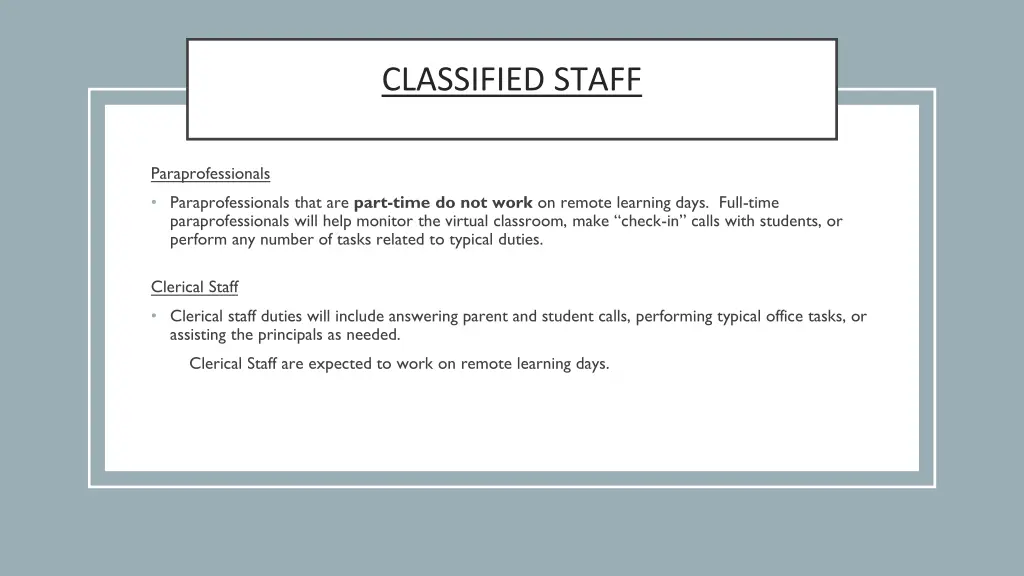 classified staff