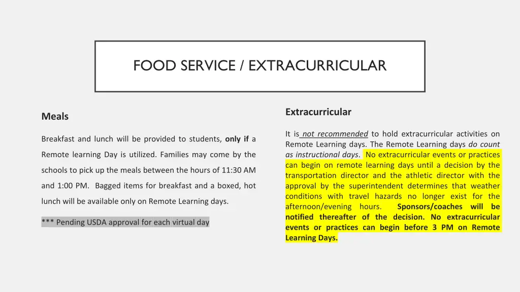 food service extracurricular