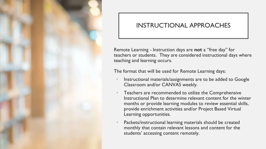 instructional approaches