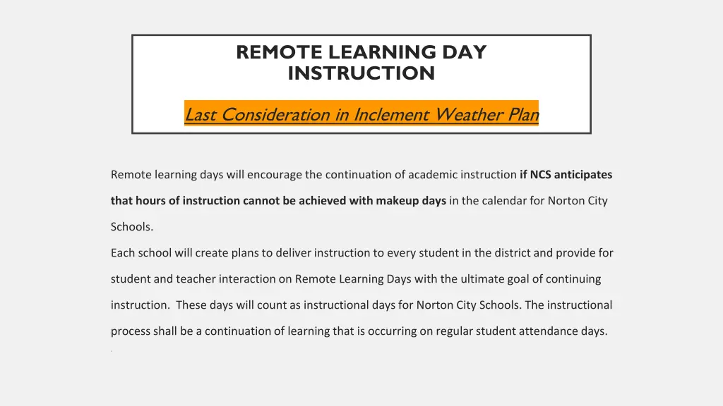 remote learning day instruction