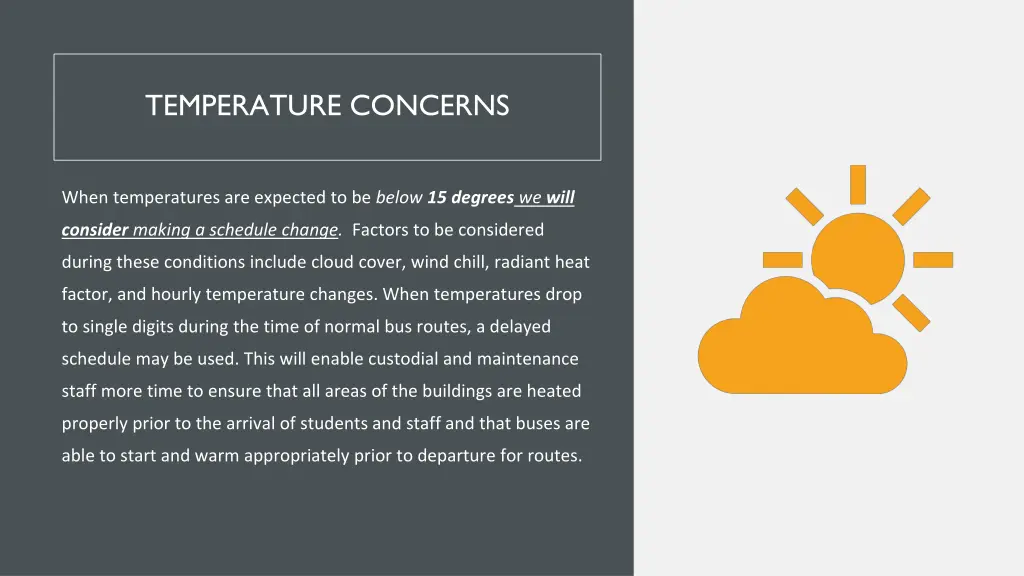 temperature concerns