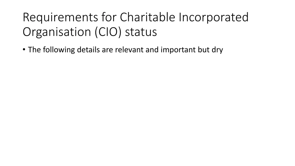 requirements for charitable incorporated