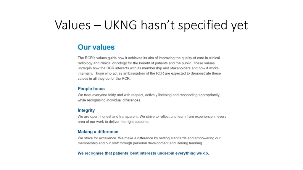 values ukng hasn t specified yet