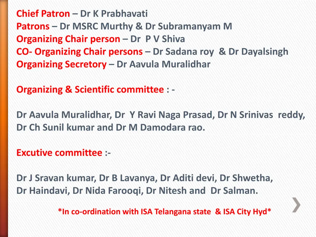 chief patron dr k prabhavati patrons dr msrc