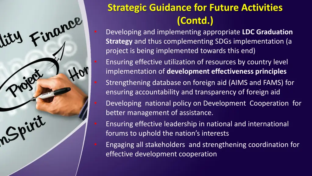 strategic guidance for future activities contd