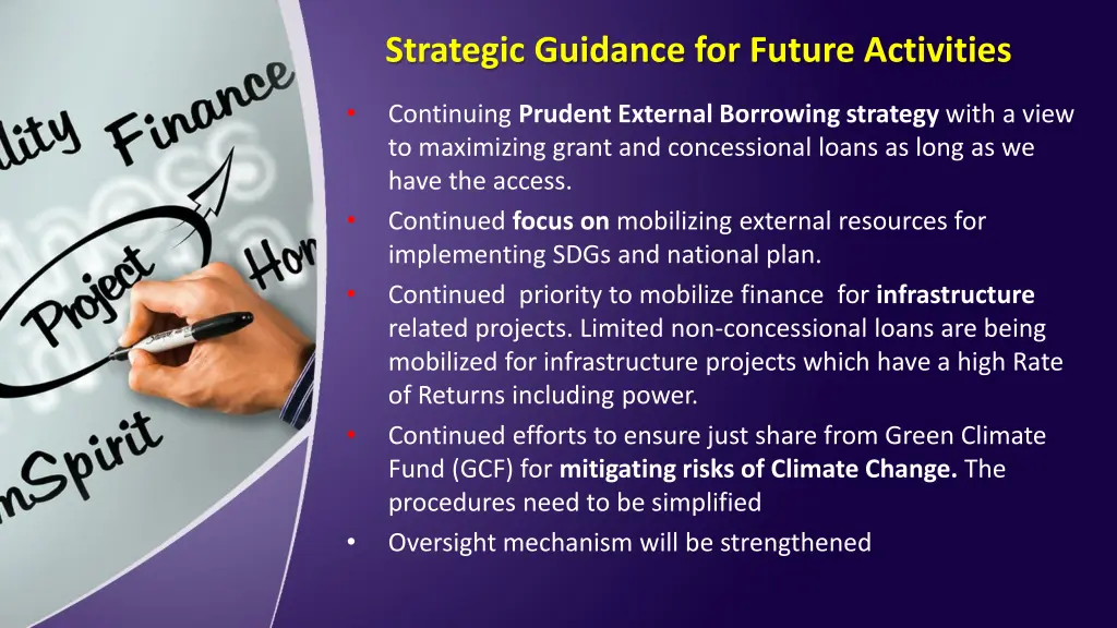 strategic guidance for future activities