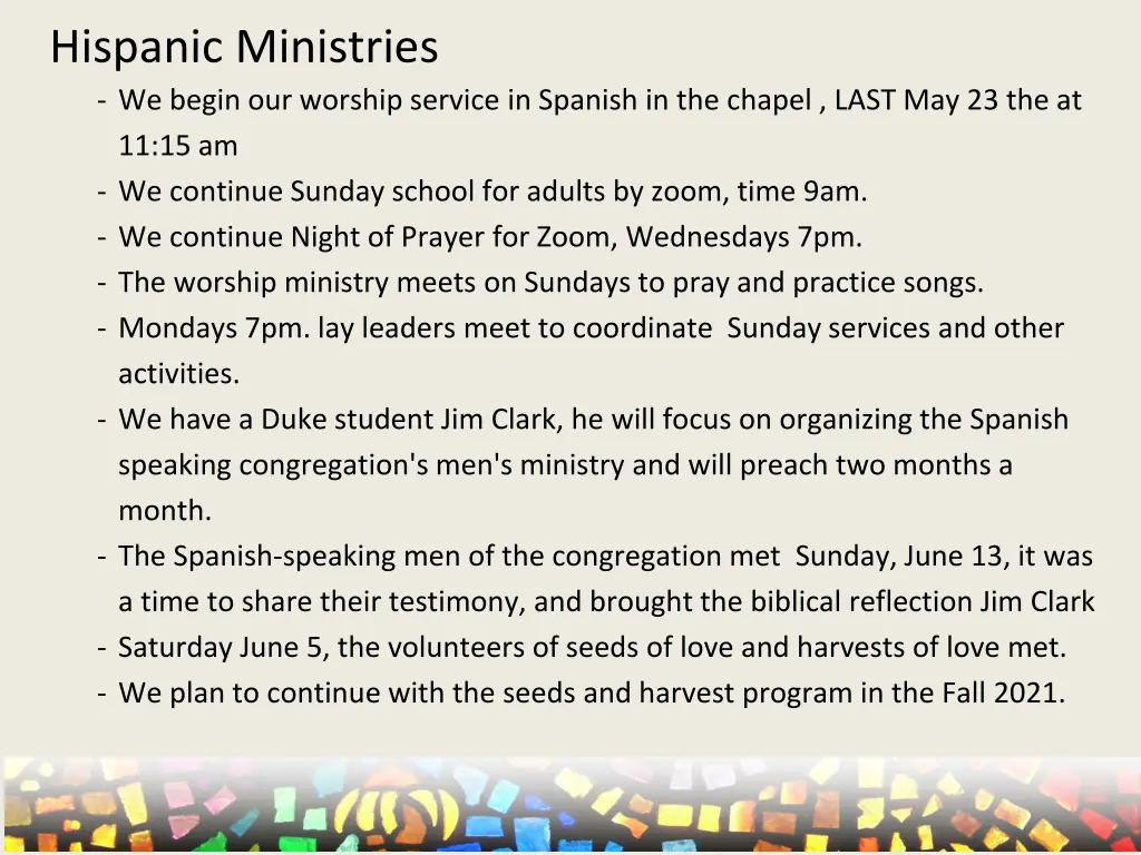 hispanic ministries we begin our worship service