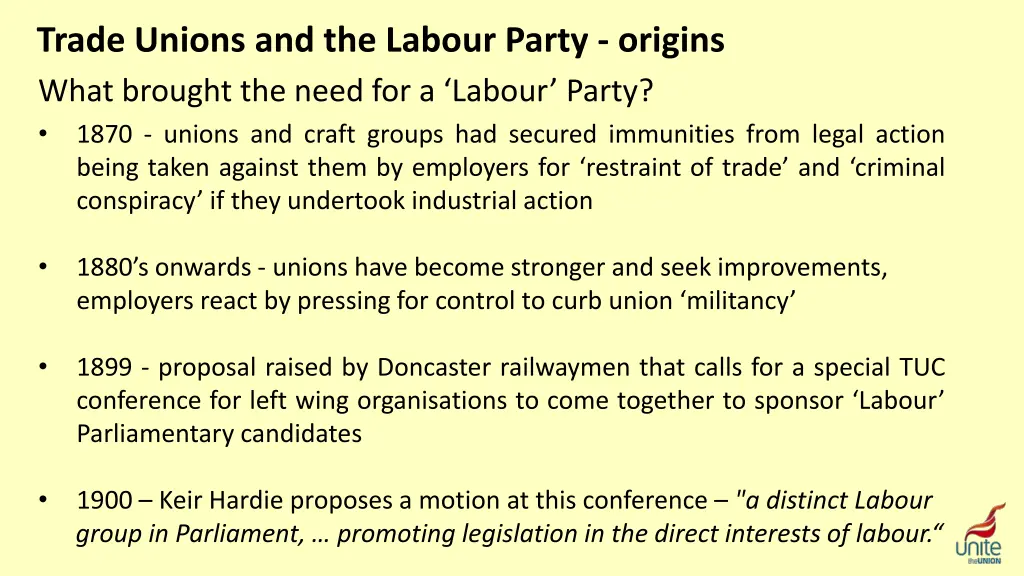 trade unions and the labour party origins what