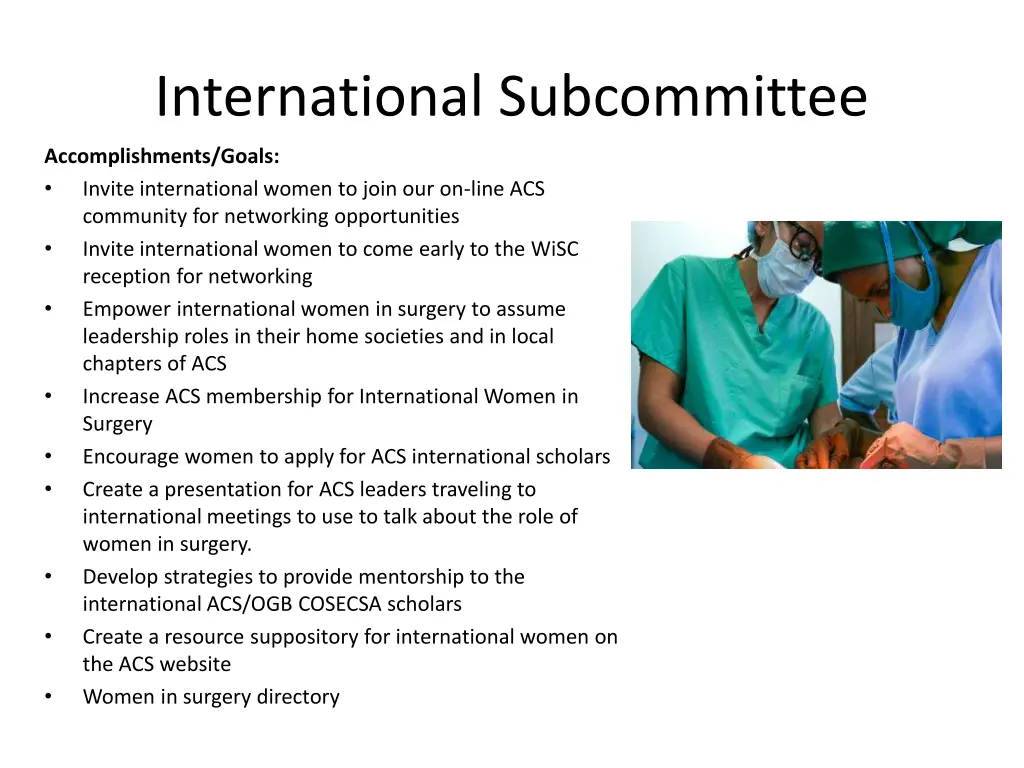 international subcommittee