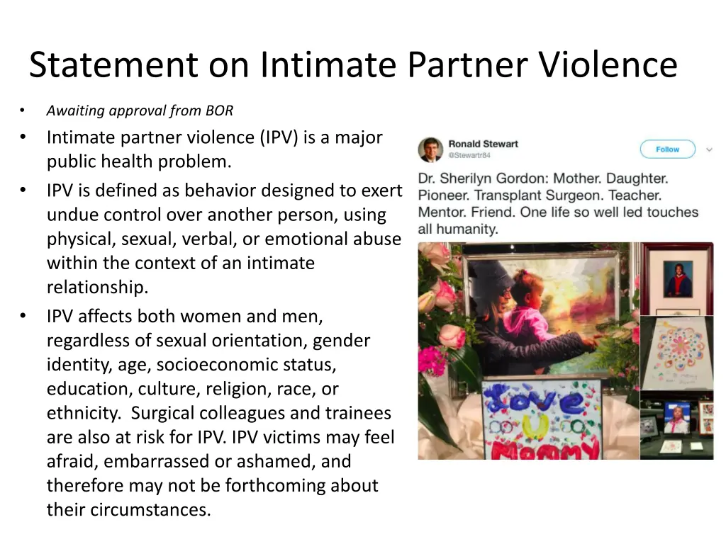 statement on intimate partner violence