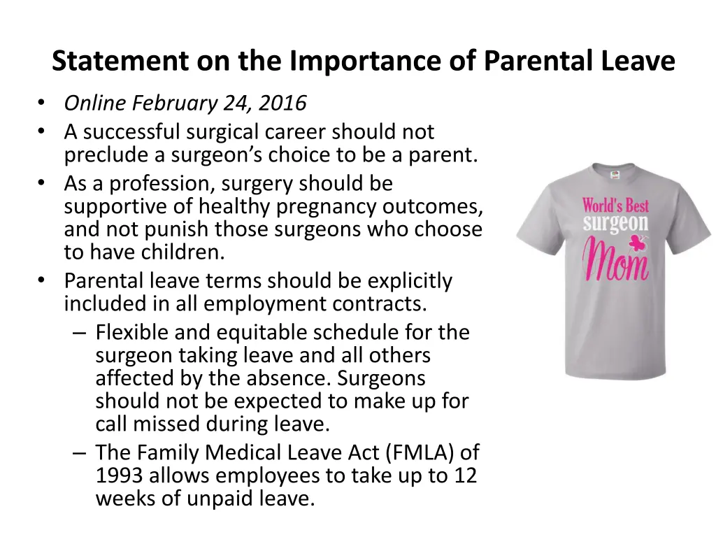 statement on the importance of parental leave