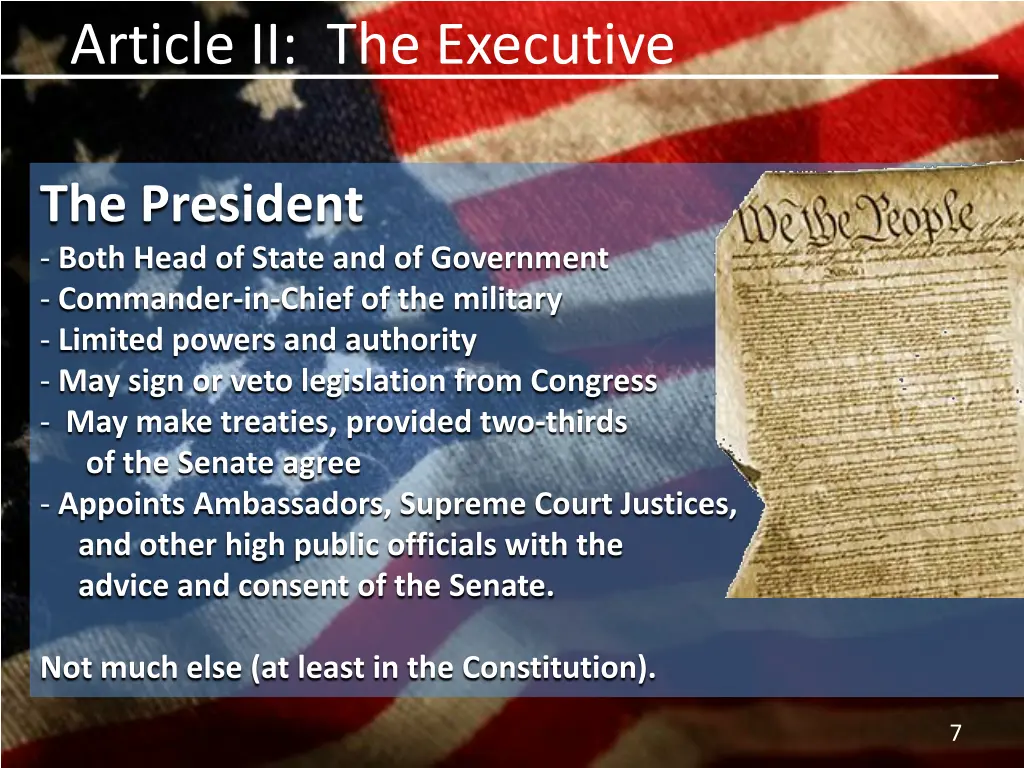 article ii the executive