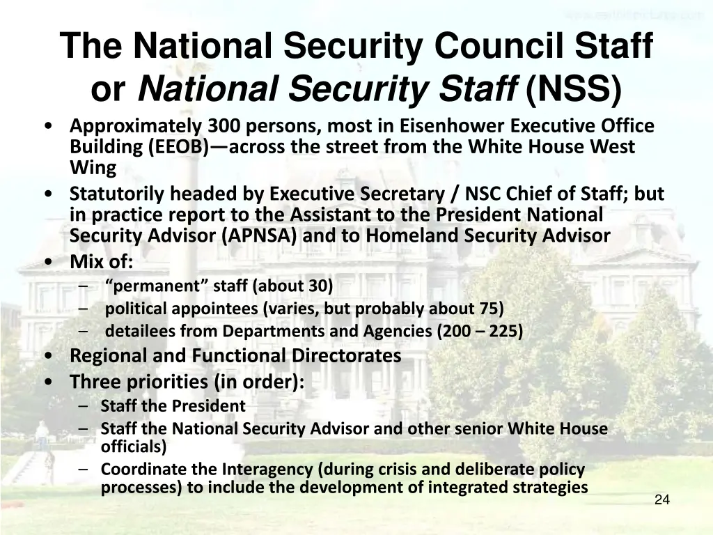 the national security council staff or national