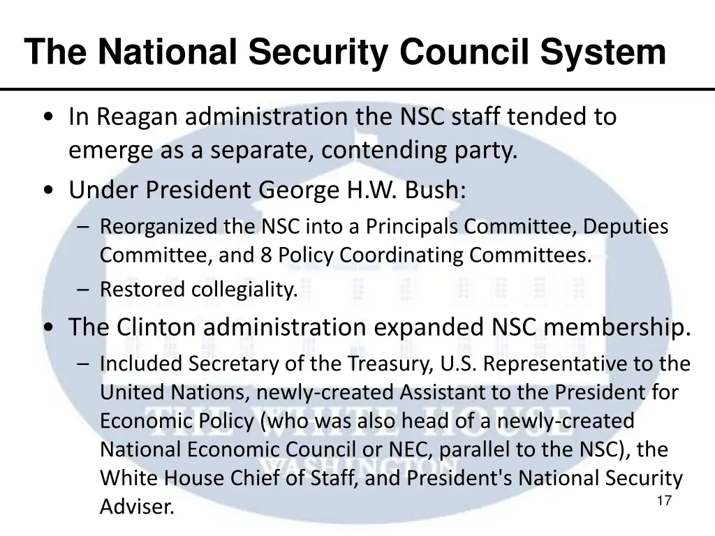 the national security council system 1